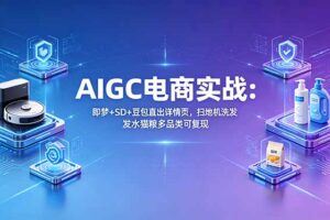 （18391期）AIGC电商实战班：即梦+SD+豆包直出详情页，扫地机洗发水猫粮多品类可复现