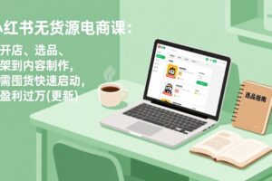 (18420期)小红书无货源电商课(5月12更新):从开店、选品、上架到内容制作,无需囤货快速启动,月盈利过万