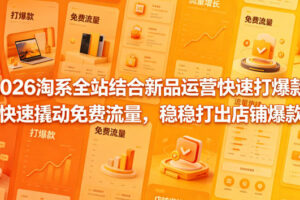 2026淘系全站结合新品运营快速打爆款，快速撬动免费流量，稳稳打出店铺爆款（更新5月12日）