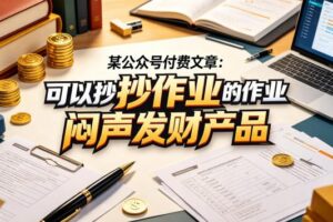 某公众号付费文章：可以抄作业的闷声发财产品