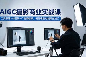 （18436期）AIGC 摄影商业实战课，工具部署+AI置景+广告级精修，低配电脑也能高效出片