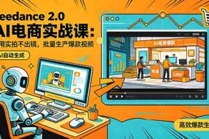 （18435期）Seedance 2.0 AI电商实战课：不用实拍不出镜，批量生产爆款视频打爆GMV