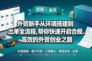 外贸新手从环境搭建到出单全流程，帮你快速开启合规、高效的外贸创业之路