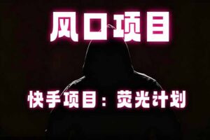 （18560期）快手风口项目，荧光计划托管，长期稳定，适合批量做