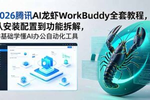 (18813期)2026腾讯AI龙虾WorkBuddy全套教程,从安装配置到功能拆解,零基础学懂AI办公自动化工具