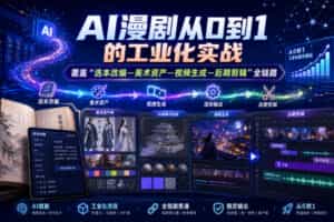 AI漫剧从0到1的工业化实战，覆盖“选本改编—美术资产—视频生成—后期剪辑”全链路（更新6月）