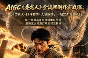 （18849期）AIGC《豢龙人》全流程制作实战课：国风仿真人+打斗剧情+人设编排，一站式AI短剧入门