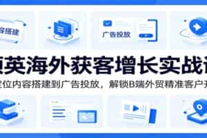 领英海外获客增长实战课：从定位内容搭建到广告投放，解锁B端外贸精准客户开发