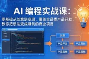 （18857期）AI编程实战课-第三期-6月更新：零基础从创意到变现，覆盖全品类产品开发，把想法变成赚钱项目
