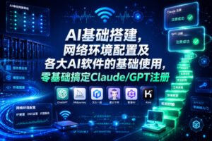AI基础搭建，网络环境配置及各大AI软件的基础使用，零基础搞定Claude/GPT注册