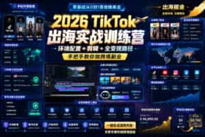 2026 TikTok出海实战训练营，环境配置 + 剪辑 + 全变现路径，手把手教你做跨境副业