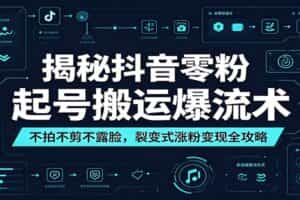 揭秘抖音零粉起号搬运爆流术：不拍不剪不露脸，裂变式涨粉变现全攻略