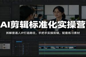 AI剪辑标准化实操营:拆解普通人IP打造路径,手把手实操剪辑,配套练习素材