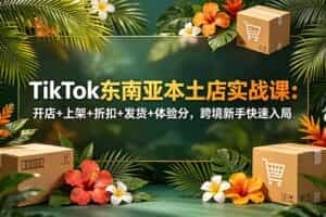 （18984期）TikTok东南亚本土店实战课：开店+上架+折扣+发货+体验分，跨境新手快速入局