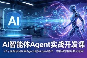 (18983期)AI智能体Agent实战开发课:20个实战项目从单Agent到多Agent协作,零基础掌握开发全流程