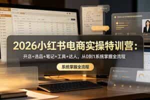 （18978期）2026小红书电商实操特训营：开店+选品+笔记+工具+达人，从0到1系统掌握全流程