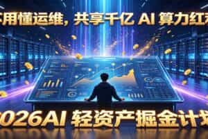 不用懂运维，共享千亿 AI 算力红利，2026AI 轻资产掘金计划