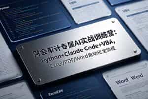 （19028期）财会审计专属 AI实战训练营：Python+Claude Code+VBA，Excel/PDF/Word自动化全流程