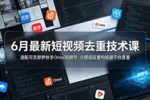 （19031期）6月最新短视频去重技术课，适配可灵即梦快手Omni视频号，分镜底层重构规避平台查重