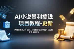 （19030期）AI小说暴利搞钱项目教程-更新，大佬亲测月入1-3万，从零教学短故事创作与投稿变现全套玩法