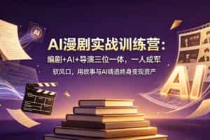 （19032期）AI漫剧实战训练营：编剧+AI+导演三位一体，一人成军 驭风口，用故事与AI铸造终身变现资产