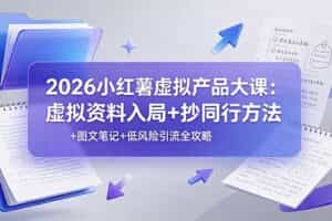 （19035期）2026小红薯虚拟产品大课：虚拟资料入局+抄同行方法+图文笔记+低风险引流全攻略