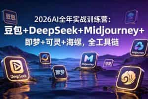（19038期）2026AI全年实战训练营：豆包+DeepSeek+Midjourney+即梦+可灵+海螺，全工具链