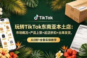 （19045期）玩转TikTok东南亚本土店：市场概况+产品上架+起店折扣+出单发货，从0到1全套实操教学