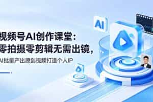 （19049期）视频号AI创作课堂：零拍摄零剪辑无需出镜，AI批量产出原创视频打造个人IP