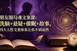 （19054期）朋友圈勾魂文案课：洗脑+悬疑+催眠+故事，四大人性文案体系让你不销而售