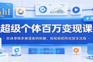 超级个体百万变现课：实体草根多赛道案例拆解，短视频矩阵投放全流程