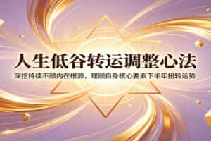 人生低谷转运调整心法：深挖持续不顺内在根源，理顺自身核心要素下半年扭转运势