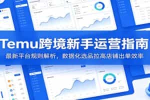 Temu跨境新手运营指南：最新平台规则解析，数据化选品拉高店铺出单效率
