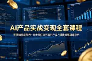 （19074期）AI产品实战变现全套课程，零基础无需代码，三十天打造可盈利产品搭建长期副业资产