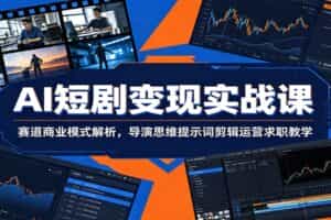 AI短剧变现实战课：赛道商业模式解析，导演思维提示词剪辑运营求职教学