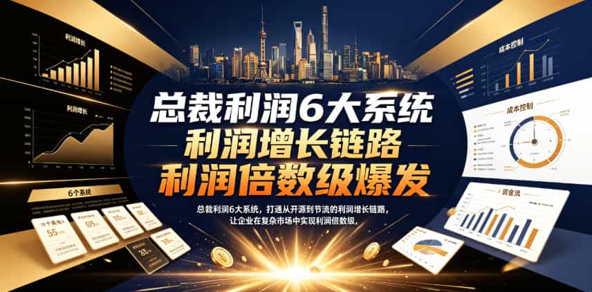 总裁利润6大系统，打通从开源到节流的利润增长链路，让企业在复杂市场中实现利润倍数级爆发