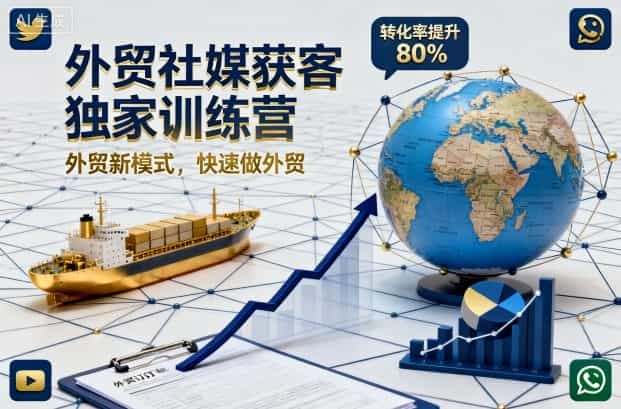 外贸社媒获客独家训练营，外贸新模式，快速做外贸（更新26年6月26日）