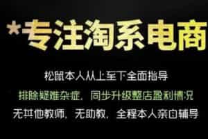 松鼠会电商VIP课程，从基础布局到高阶优化，助你掌握淘宝运营逻辑，提升店铺流量与转化（更新0626）