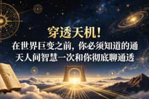 付费文章：穿透天机！在世界巨变之前，你必须知道的通天人间智慧一次和你彻底聊通透
