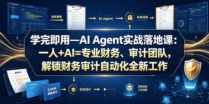 学完即用—AI Agent实战落地课：一人+AI=专业财务、审计团队，解锁财务审计自动化全新工作模式