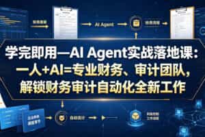 学完即用—AI Agent实战落地课：一人+AI=专业财务、审计团队，解锁财务审计自动化全新工作模式