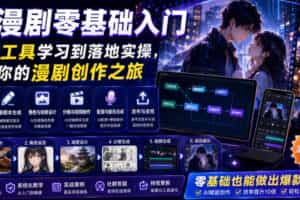 AI漫剧零基础入门，从AI工具学习到落地实操，开启你的漫剧创作之旅