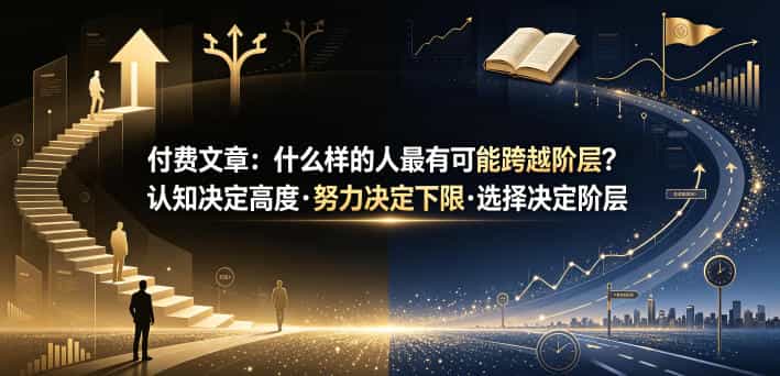 付费文章：什么样的人最有可能跨越阶层？认知决定高度·努力决定下限·选择决定阶层