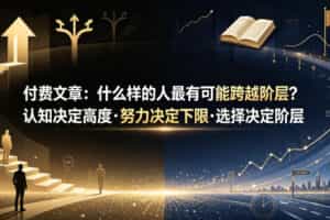 付费文章：什么样的人最有可能跨越阶层？认知决定高度·努力决定下限·选择决定阶层