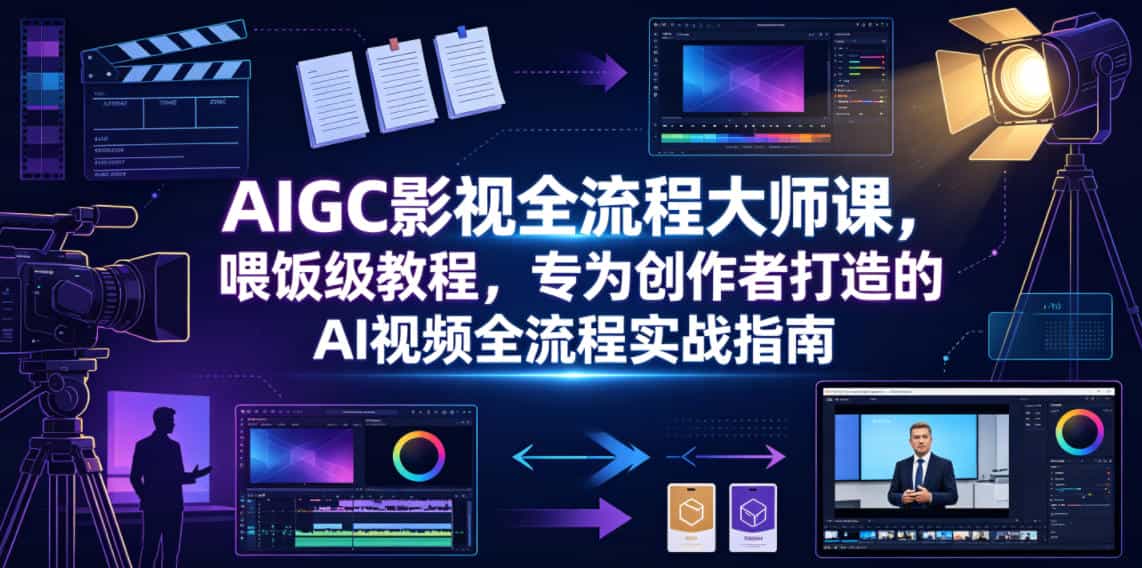 AIGC影视全流程大师课，喂饭级教程，专为创作者打造的AI视频全流程实战指南