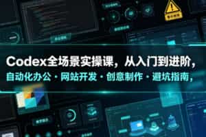 Codex全场景实操课，从入门到进阶，自动化办公・网站开发・创意制作・避坑指南，全流程教学