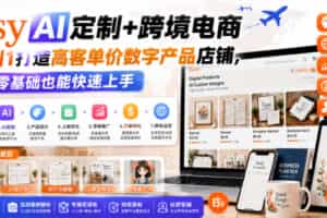 Etsy AI定制+跨境电商，从0到1打造高客单价数字产品店铺，零基础也能快速上手