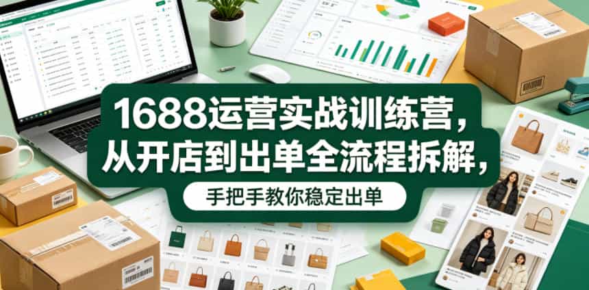 1688运营实战训练营，从开店到出单全流程拆解，手把手教你稳定出单（更新0620）