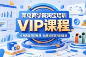 某电商学院淘宝培训VIP课程，各种经典有用的流量获取秘籍，改善运营产品没利润的处境（2026年6月）