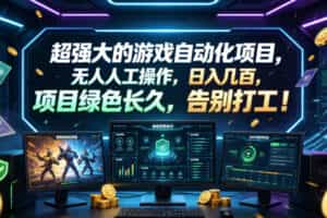 超强大的游戏自动化项目，无人人工操作，日入几百，项目绿色长久，告别打工！【揭秘】